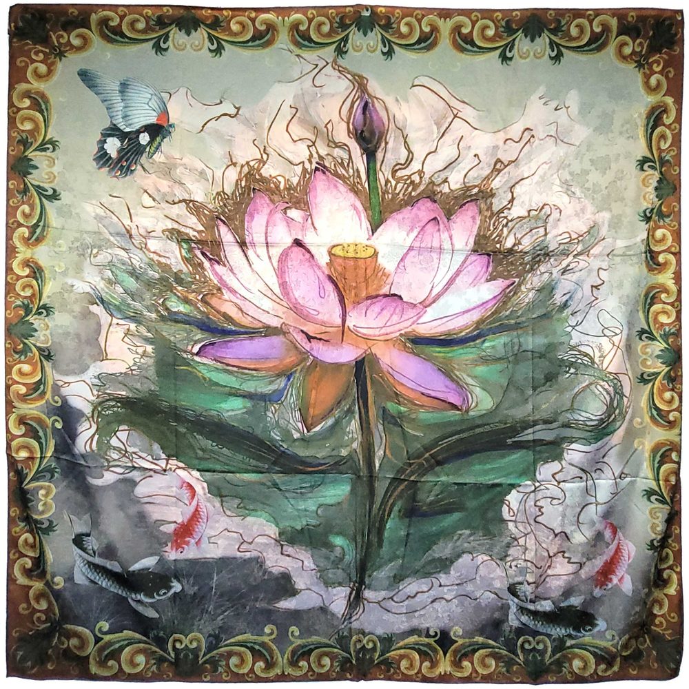 NWT Double Sided Silk Scarf 52"x52" Large Square Shawl Wrap XiangYunShal 2273